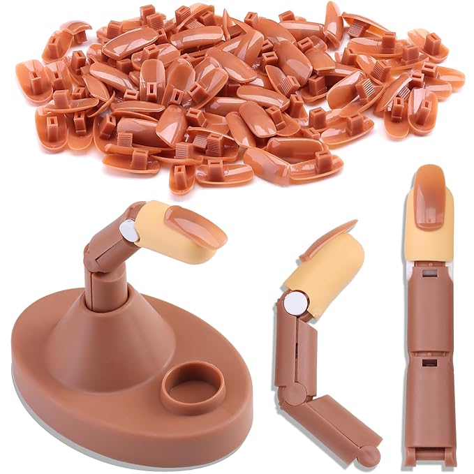 Acrylic Nail Practice Kit, Adjustable Practice Finger for Acrylic Nails, Fake Finger Training Tools for Nail Tech Beginners, Manicure Supplies, Dedos de Práctica para Uñas Acrílicas