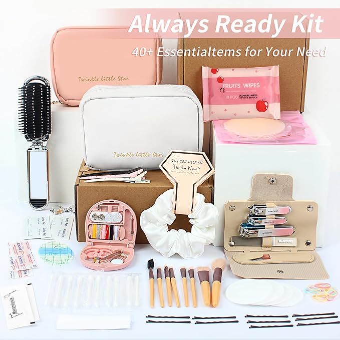 Bridal Emergency Kit 40+ Wedding Day Essentials Survival Set for Bride & Bridal Party