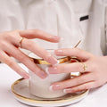 DANNI & TONI Semi Cured Gel Nail Strips Classic French White Tips Gel Nail Wraps Happy-Go-Lucky