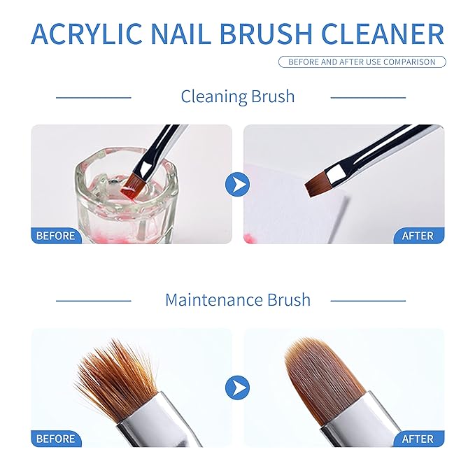 Nail Brush Cleaner for Acrylic Nails Nail Brush Cleaner for Acrylic Nail Brush Cleaner 2.5fl.oz Acrylic Painting Quickly Cleaning Nail Art Liner Salon at Home 75ml