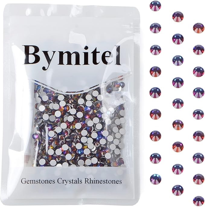 1440PCS Art Nail Rhinestones Non Hotfix Glue Fix Round Crystals Glass Flatback for DIY Jewelry Making with one Picking Pen (ss20 1440pcs, Blue Volcanic)