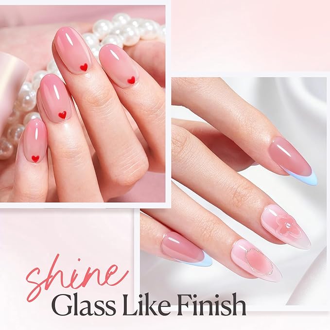 AZUREBEAUTY Builder Nail Gel, 18ml 7-in-1 Jelly Peach, Beginner Friendly, 30-Day Nail Strengthener Extension Glue, For Home Salon DIY & Gifts