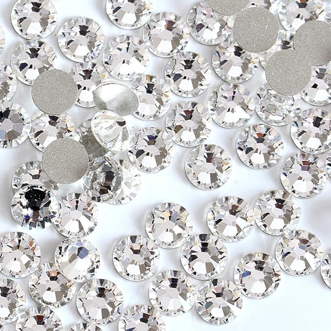 Blinginbox 288 Pieces SS30/6.4-6.6mm Clear Crystal Flat Back Brilliant Round Rhinestones Glass Stones Glitter Gems Crystals Diamond (Crystal).