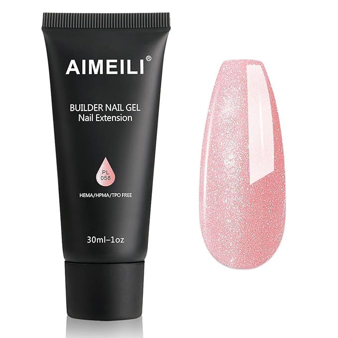 AIMEILI Poly Nail Extension Gel Builder Nail Gel Hema Free Poly Nail Enhancement Nail Art Design DIY Salon Nail At Home Gift for Women Nail Gel - 058