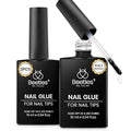 Beetles 9 in 1 Gel Nail Glue, 2pcs 10ml UV Nail Glue for Clear Nail Tips Acrylic Nails, Super Strong for False Nails, Base Coat, Rhinestones, Blooming Gel, Long Lasting 28+ Days, U V Light Required