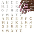 104 Pcs 3D Silver and Gold Nail Charms Letters Initial Charms for Nails Nail Letter Charms Alphabet Rhinestone Letter Nail Charms for Nail Art Design Decoration DIY Craft