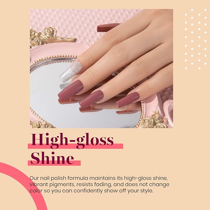 Beetles Mauve Gel Nail Polish – 15ml Dusty Rose Pink Purple Gel Polish, Elegant Neutral UV LED Soak Off UV Nail Color, Long Lasting Glossy for Salon & Home Manicure