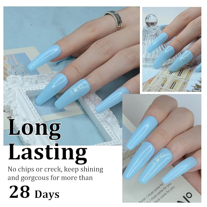 1 Oz/28g Sky Blue Dip Powder, Nail Dipping Powder French Powder Pro Collection System Nail Art Starter Manicure Salon DIY at Home, Odor-Free&Long-Lasting, No Needed Nail Lamp Curing