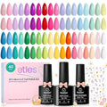 beetles Pastel Easter Gel Polish Set - Petal Symphony Collection, 40 Pcs 36 Colors Gel Polish Set Spring Colors Pink Red Green Blue Color Gel with Base&Glossy Matte Top Coat UV LED Nail Art
