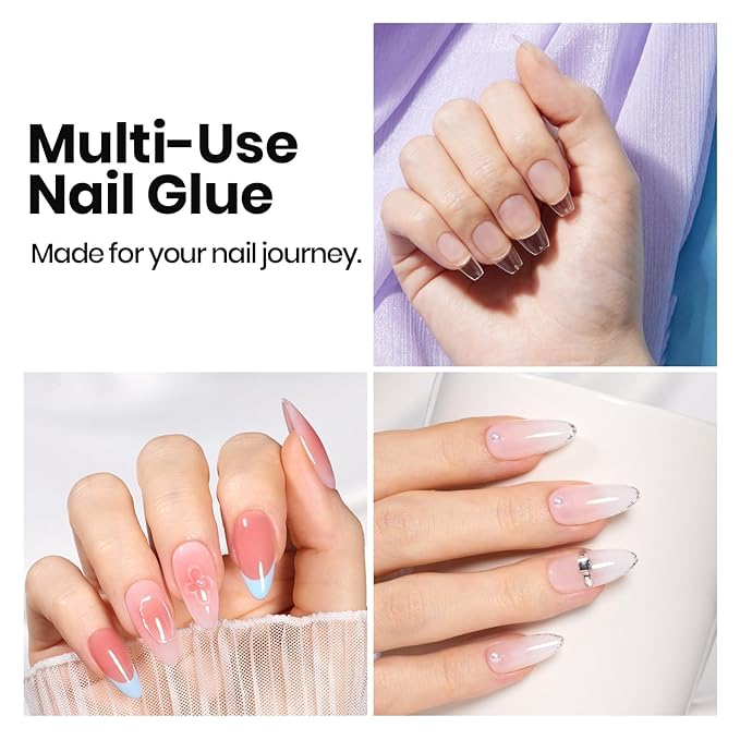 Beetles 15ml HEMA-Free Nail Glue Gel, TPO Free UV Nail Glue for Acrylic Nails Tips, Super Strong for Extensions, Skin-Friendly DIY Gel, U V Light Required