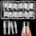 AddFavor Square Nail Tips Medium Fake Nails, 240pcs Soft Gel Nail Tips Square Clear Full Cover Gel Nails Press ons False Acrylic Nails Tips for Nail Extension, 12 Sizes Artificial Fingernails