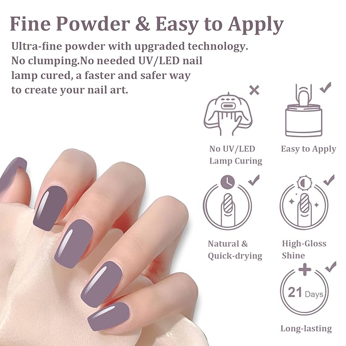 1 Oz/28g EODCI Nail Dip Powder - Brown Nude Powder Dip Nail Polish French Powder Pro Collection System Nail Art Starter Manicure Salon, Odor-Free&Long-Lasting, No Needed Nail Lamp Curing