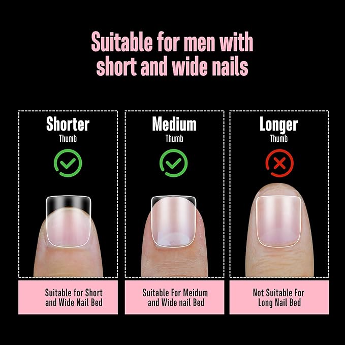 NOVO OVO Extra Short XS XXS Square Round Nail Tips for Wide and Short Nail Beds, Thick Full Cover False Nails Press on for Men Women, Soft Gel for Acrylic Fake Nails Extension kit, 16 Sizes x 320pcs