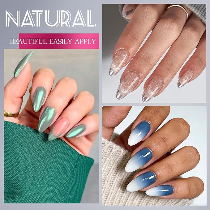 krofaue 240Pcs Almond Nail Tips - Professional Soft Gel Press on Nails with Half Matte 12 Sizes Acrylic Fake Tips for Gel Polish & Dip Powder DIY Home Manicure
