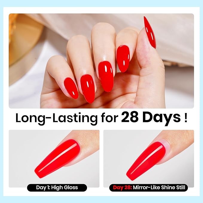 Beetles Top Coat Gel Nail Polish, 2Pcs 15ml No Wipe Gel Top Coat High Gloss Shiny Long-Lasting Clear Nail Polish Soak Off Nail Lamp Needed Home DIY Manicure Gifts for Women