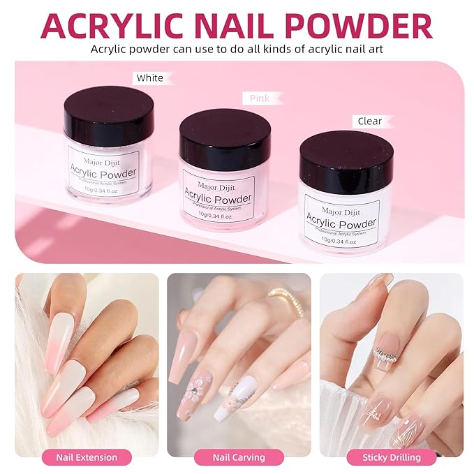 Practice Hand for Acrylic Nails, Acrylic Nail Training Mat , Manicure Trainng Hand Nail Kit for Beginners,Movable Nail Maniquin Hand with 50PCS Nail Tips,Acrylic powder, Brush and Clipper (White)