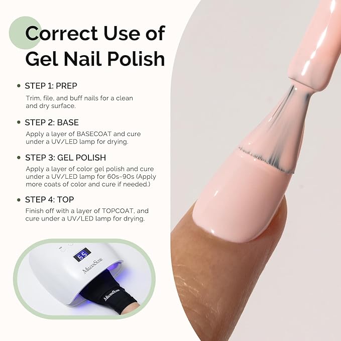 MelodySusie Hema Free Gel Nail Polish, 0.5 Fl Oz Thick Nude Pink Gel Polish, Non Toxic, Long Lasting, Soak Off UV Nail Polish, Manicure Nail Design Salon DIY Nail Art at Home 093