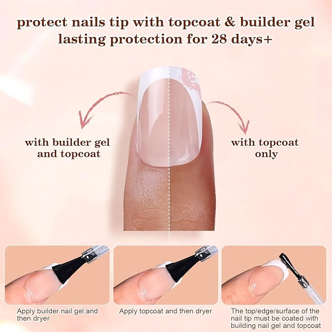 150pcs Skin Tones French Tip Press on Nails, Short Square Soft French Gel Nail Tips in 15Sizes, Pre-lasting Acrylic Fake Nail Tips, Soak Off False Nail Tips Extension for Women Nails Diy