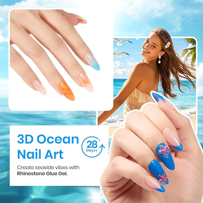 beetles Gel Polish Gift Set - Island Holiday 36 Colors 48Pcs Neon Gel Polish Pink Yellow Blue Green UV LED Nail Gel Base Top Coat Art Tools Home Salon Manicure Spring Summer Gift for Women