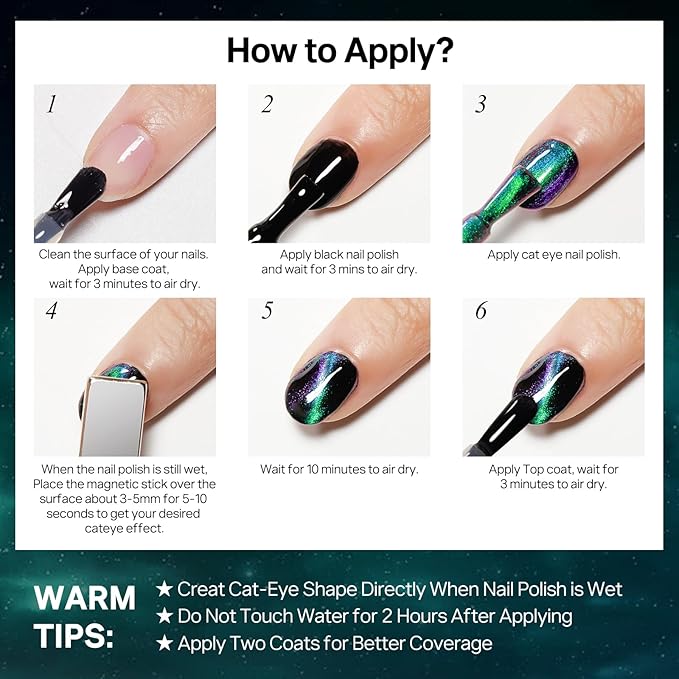 Magnetic Nail Polish Quick Dry Cat Eye Nail Polish Non Gel for Fingernail Air Drying Fast Green Nail Lacquer Salon-Quality Manicure Gift For Women Girls