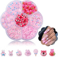 Generic 140 Pcs Kawaii 3D Flatback Cartoon Pink Series Charms for Nail Acrylic Y2K Slime Resin DIY Nail Art Decorations, Hair Clips, Jewelry Making and Phone Cases