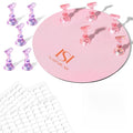 Nail Stand Set, Magnetic Nail Stands for Press ons False Nail Tips Practice Acrylic Nail Holder for Painting Nails with 300pcs Sticky Tabs (Pink)