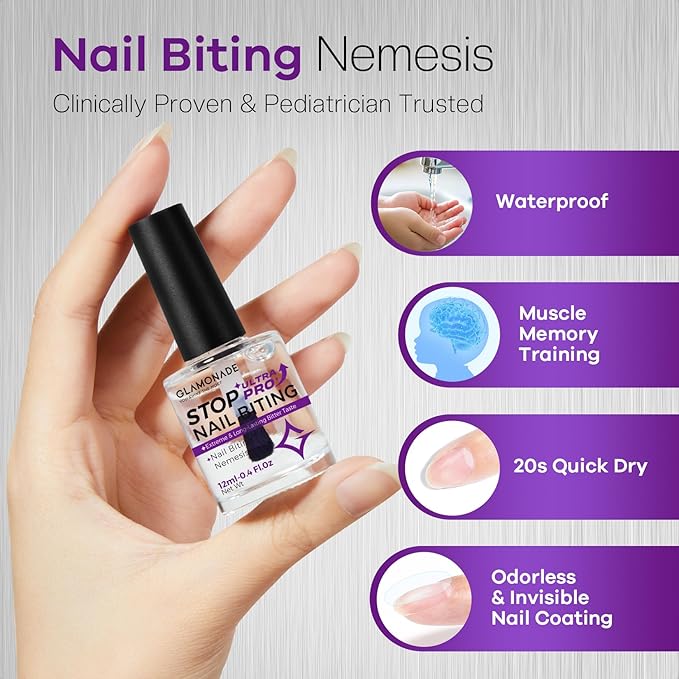 Stop Nail Biting Polish Extra Strength Formula Upgraded Bitterness Effective Anti-Biting Treatment for Adults Kids Bitter Nail Deterrent to End Thumb Sucking Water Resistant & Long Lasting