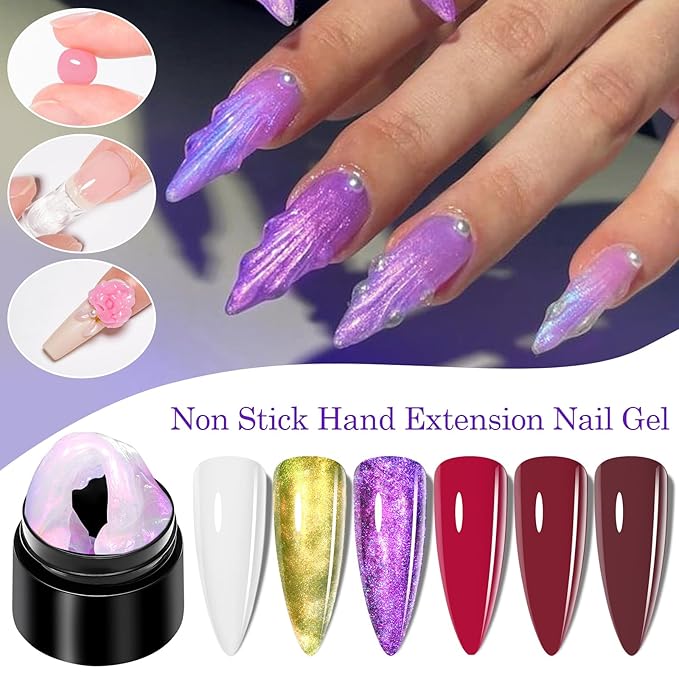 MTSSII 3D Sculpting Gel for Nail Art White Aurora Yellow Purple Non Sticky Hand Carving Extension Solid Builder Gel for Nails Red Brown Nail Polish