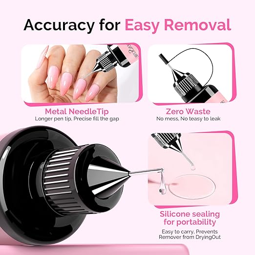 MelodySusie Nail Glue Remover for Press on Acetone Free Nail Polish Remover Multi-Functional Remover for Nails Tips Gentle Glue Remover for Gel x Nails for Home Salon 20ML