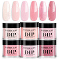 AZUREBEAUTY Pink Dip Powder Nail Set, All Season 6 Colors Nude Pink Glitter Cherry Blossom Shades Dipping Powder Nail Starter Kit French Art Manicure DIY Gifts for Women, No Need Nail Lamp Cured