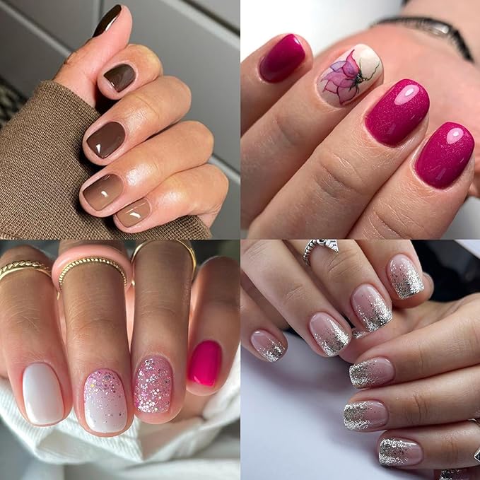 LoveOurHome 360pc Extra Short Squoval Nail Tips Clear Fake Nails XS Short Round Square Gel Nail Tips Full Cover Acrylic Nails Clear Press on Nails 15 Sizes False Fingernail for Gel Nail Extension