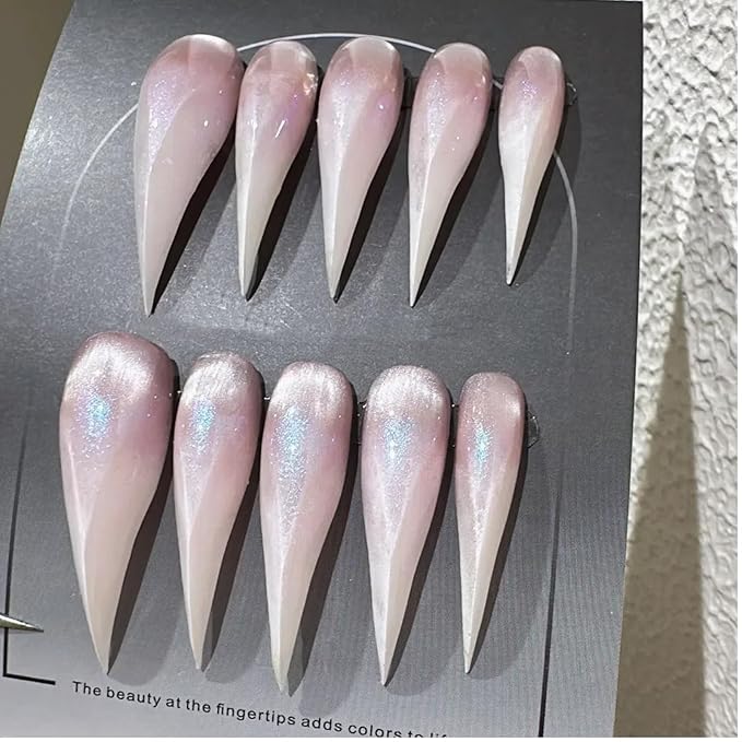 Halloween Press Claw on Nails Long Short Medium Curved Stiletto Handmade Gothic Design Horror Vampire False Nails Dragon Cat Claw Press on Nails Glossy Glue on Nail Thick Acrylic False Nails