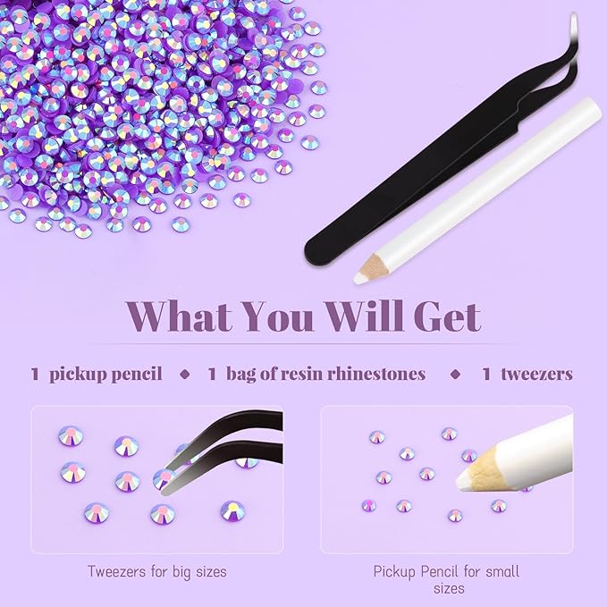 12000PCS 2mm Resin Jelly Rhinestones in Bulk (Dark Purple AB), Bedazzling Flatback Crystals Rhinestones for Crafting DIY Nail Decoration, Gems Diomand Charms for Tumbler Shoes Clothing Fabric