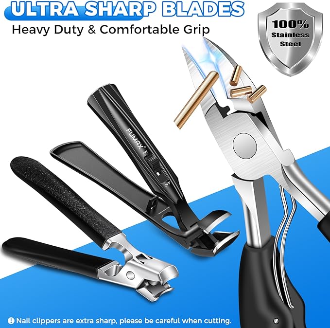 2026 Toenail Clippers for Thick Toenails for Seniors, Large Angled Toe Nail Clippers for Thick Nails for Men, Heavy Duty Professional Ingrown Toenail Clippers Long Handle Nail Clippers with Catcher