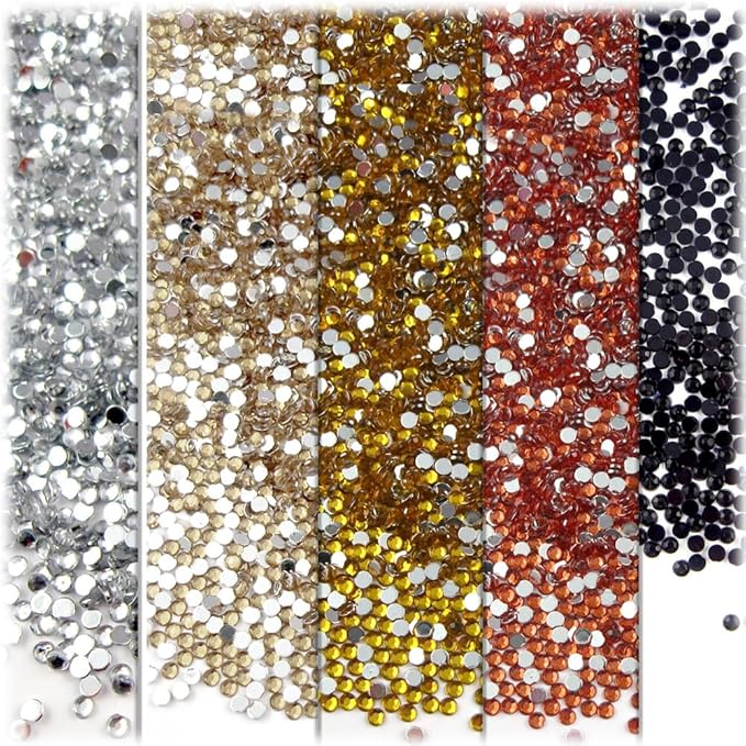 The Crafts Outlet 5,000pc Rhinestones Round 2mm Tiny for Nails - Flatback Aqua Blue AQA
