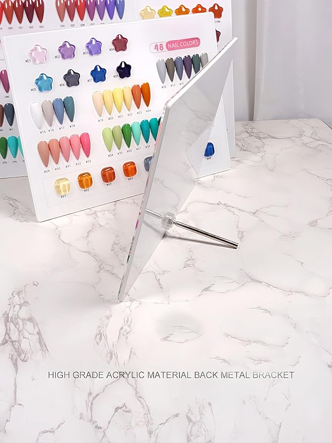 Acycoin2A Acrylic Nail Polish Color Display Board Book Nail Design Chart with 2 Styles Nail Tips Card Board Salon Showing Shelf (120 Colors)