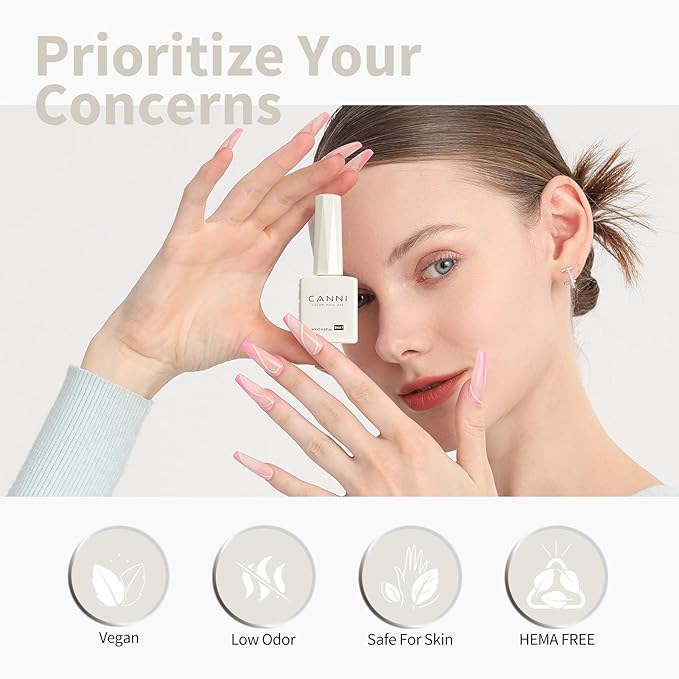 CANNI Milky Gel Nail Polish, 1Pcs White Gel Polish Color High Gloss Soak Off UV Nail Manicure Salon DIY
