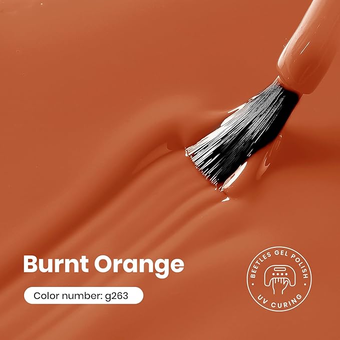 Beetles Orange Gel Nail Polish - 1Pcs 15ml Dark Orange Color Soak Off Gel Polish Nail Art Manicure Salon DIY Uv Lamp Nail Design Decoration at Home