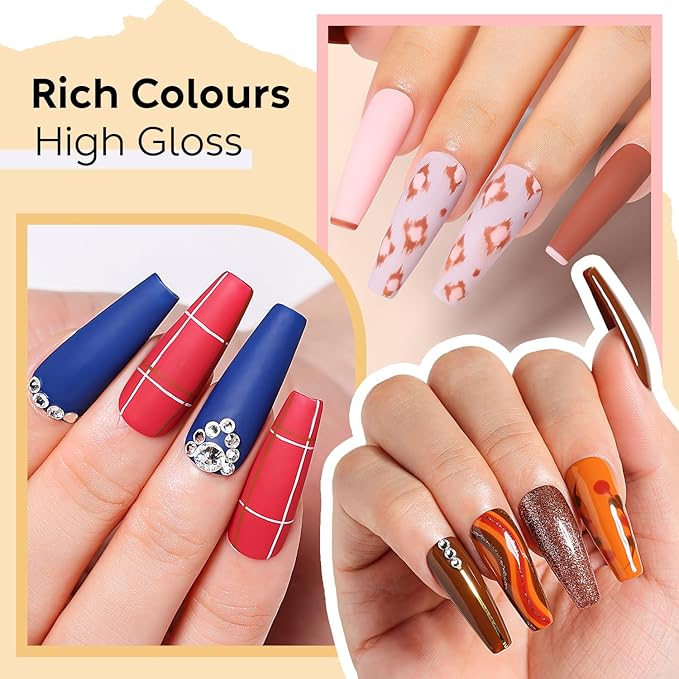 Nicedeco Gel Nail Polish Nail 12 Colors, Hema Free, Cruelty Free, Vegan, Fall Winter U V Gel Manicure Kit DIY Home for Women Girls Kit 5