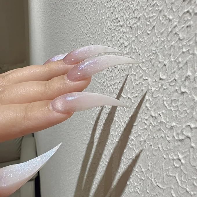 Halloween Press Claw on Nails Long Short Medium Curved Stiletto Handmade Gothic Design Horror Vampire False Nails Dragon Cat Claw Press on Nails Glossy Glue on Nail Thick Acrylic False Nails