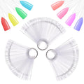 150Pcs Nail Swatch Sticks with Ring Clear Nail Polish Tips Fan Shape Nails Sample Sticks Nail Practice Color Display ABS Nail Art Polish Display Board, Clear