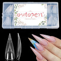 outopen 150pcs Long Eagle Claw Nail Forms Clear Full Cover Eagle Stiletto Nail Extension Art Mold Reusable Eagle Curved Nail Forms for Sculptural Polygel Acrylic Extension DIY Manicure, 15 Sizes