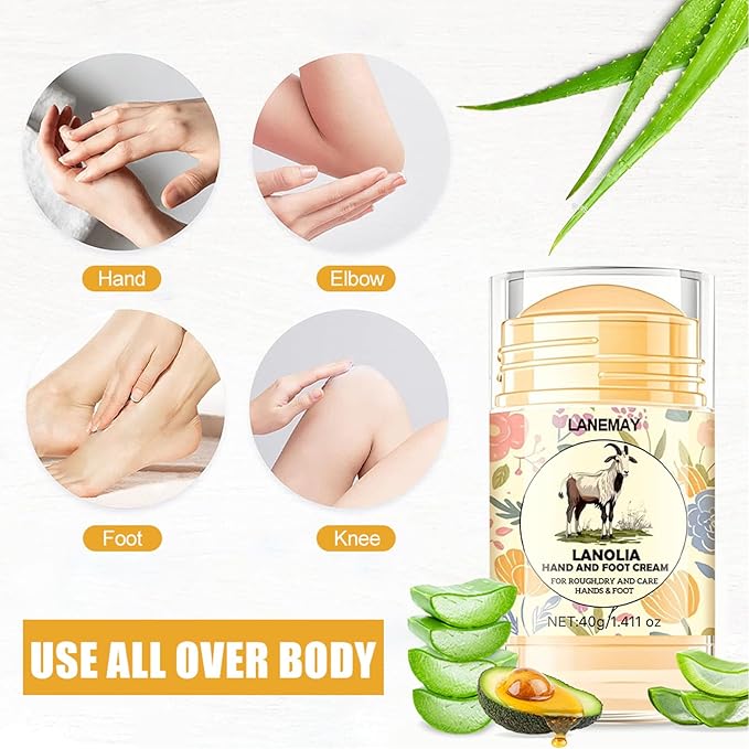 2Pcs Urea Cream 60% for Feet & Dry Cracked Skin, Cracked Heel Repair Stick Maximum Strength Moisturizing Foot & Hand Balm (Lavender)