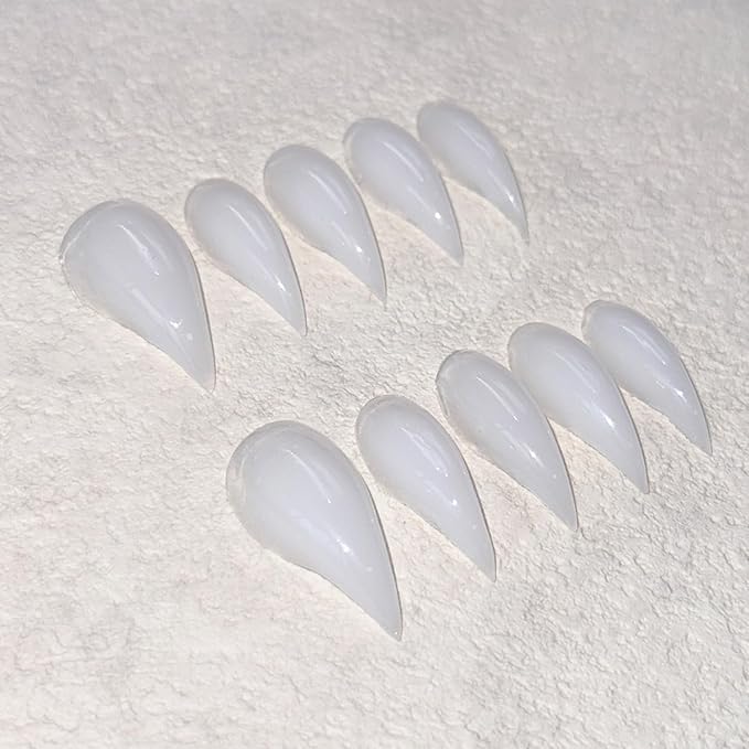 10 Pcs Handmade Press on Nails Short Curved Unique Stiletto Eagle Claw Acrylic Fake Nail with Dragon Claw Design Thickened Goth Nails Press Ons Full Cover Reusable Glue on Nail for Women（S）