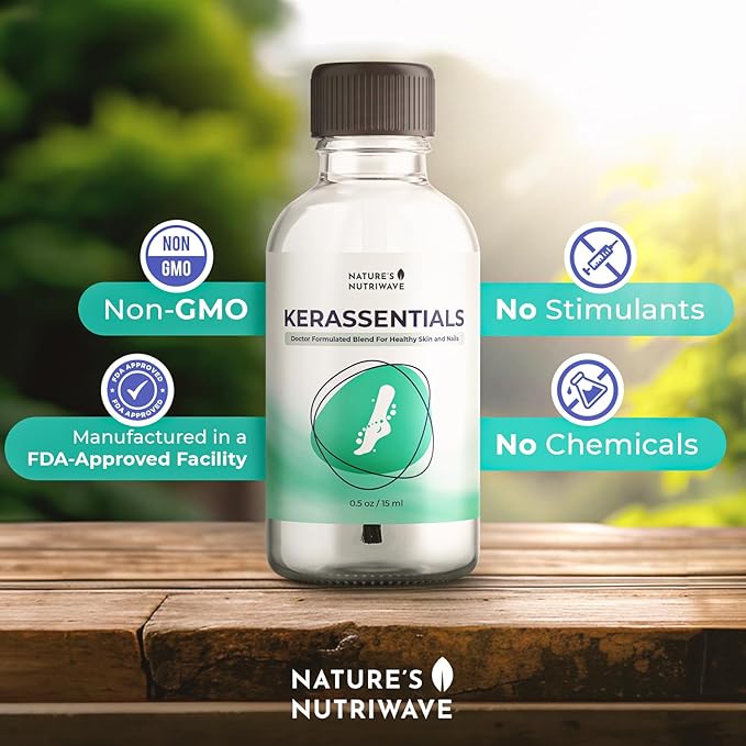 Kerassentials Oil, 8-IN-1 Plant-Based Formula, Natural Ingredients | Made in USA, No Stimulants, Non-GMO – 15ml, 6 Month Supply