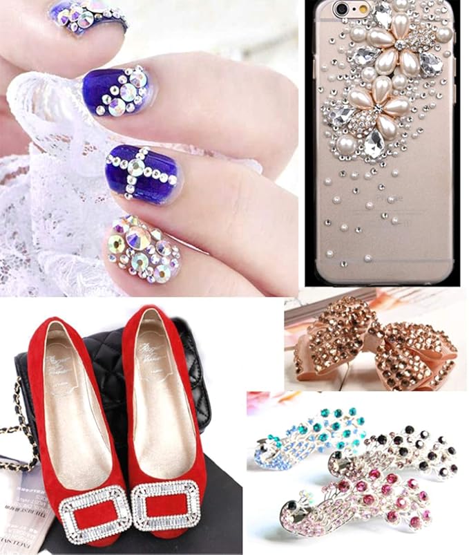 7200 Pieces(6 Grid)5 Pack of Nail Art Rhinestone Decoration Style1
