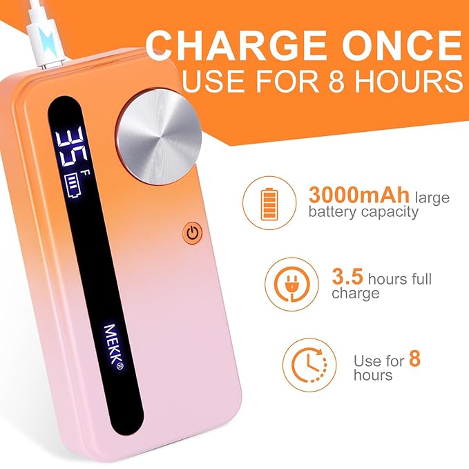 MEKK Nail Drill Kit,35000RPM Electric Nail Drill Professional Electric Nail File with 12PCS Bits,Anti-Shaking Cordless E Filer for Nails,Home & Salon(Orange-Pink)