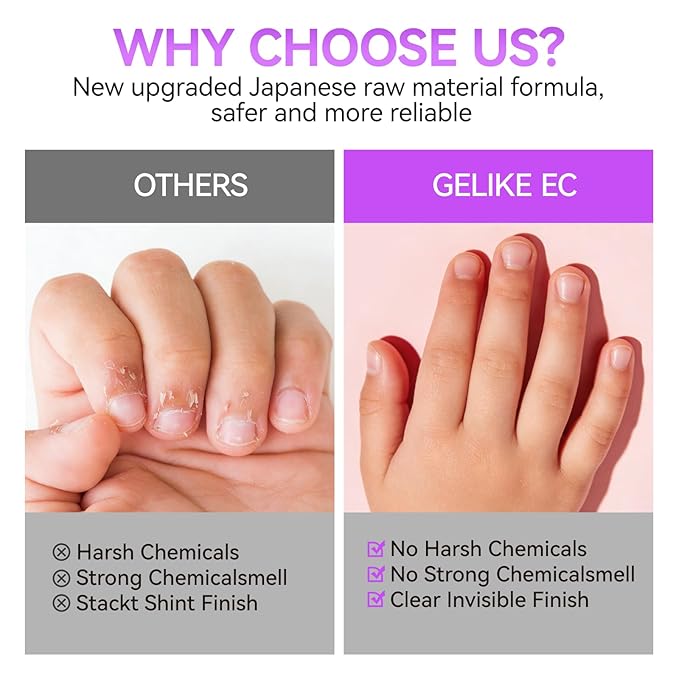 Gelike ec Stop Kids Nail Biting: Strong Extra Bitter Polish for Children - Safe Non Toxic Japanese Vegan Organic Formula to Stop Nail Biting & Thumb Sucking - Long Lasting Clear Treatment