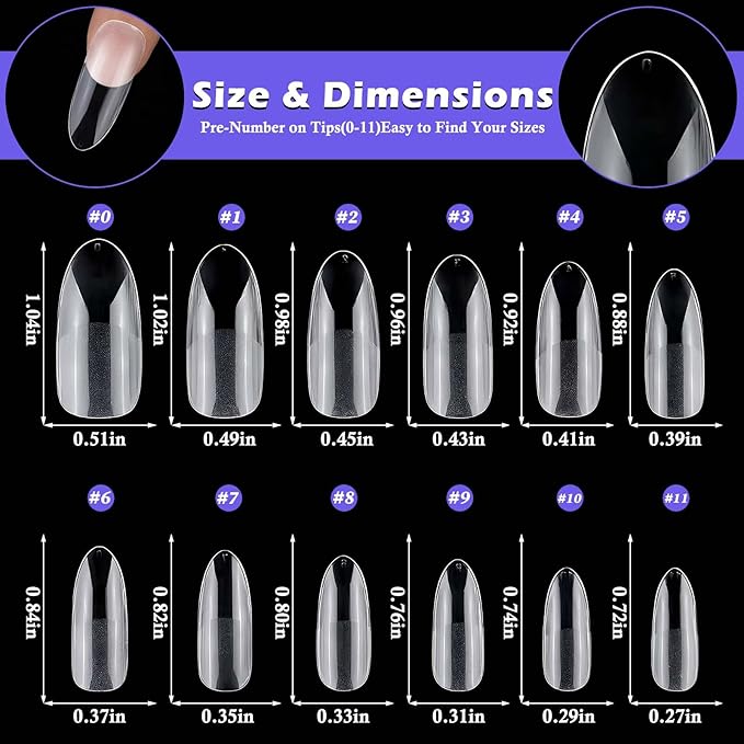 240pc Oval Gel Nail Tips Medium Fake Nails Clear Press ons Nail, Medium Oval Nails Tips Acrylic Nails Extension Soft Gel Nails Tip Full Cover Round Almond False Nail Clear Artficial Fingernails
