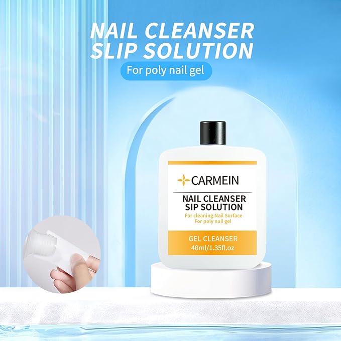 Poly Gel Slip Solution & Nail Cleaner - Professional Polyester Nail Gel Surface Cleaner for Nail Care (2pcs)40ml/1.35 fl oz